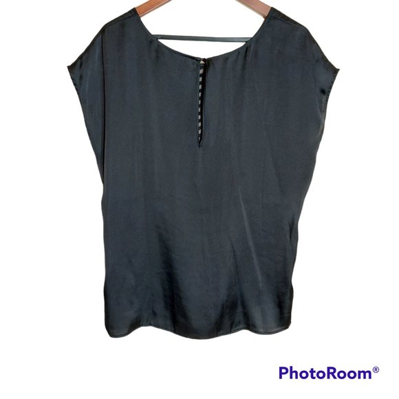 InWear Black Silk Blend Blouse - Size 14 - Picture 2 of 5
